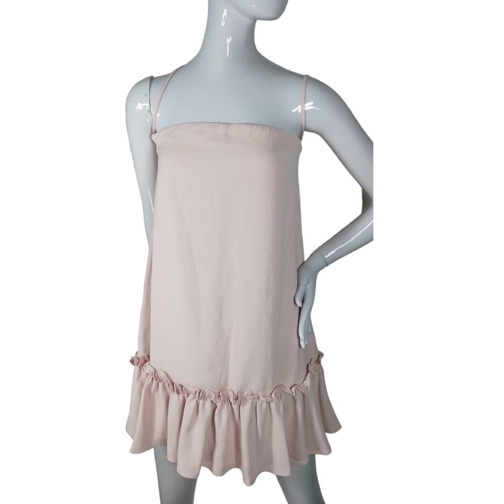 By Egreis Coquette Dress Size XS Light Pink Ruffle Bottom Hem